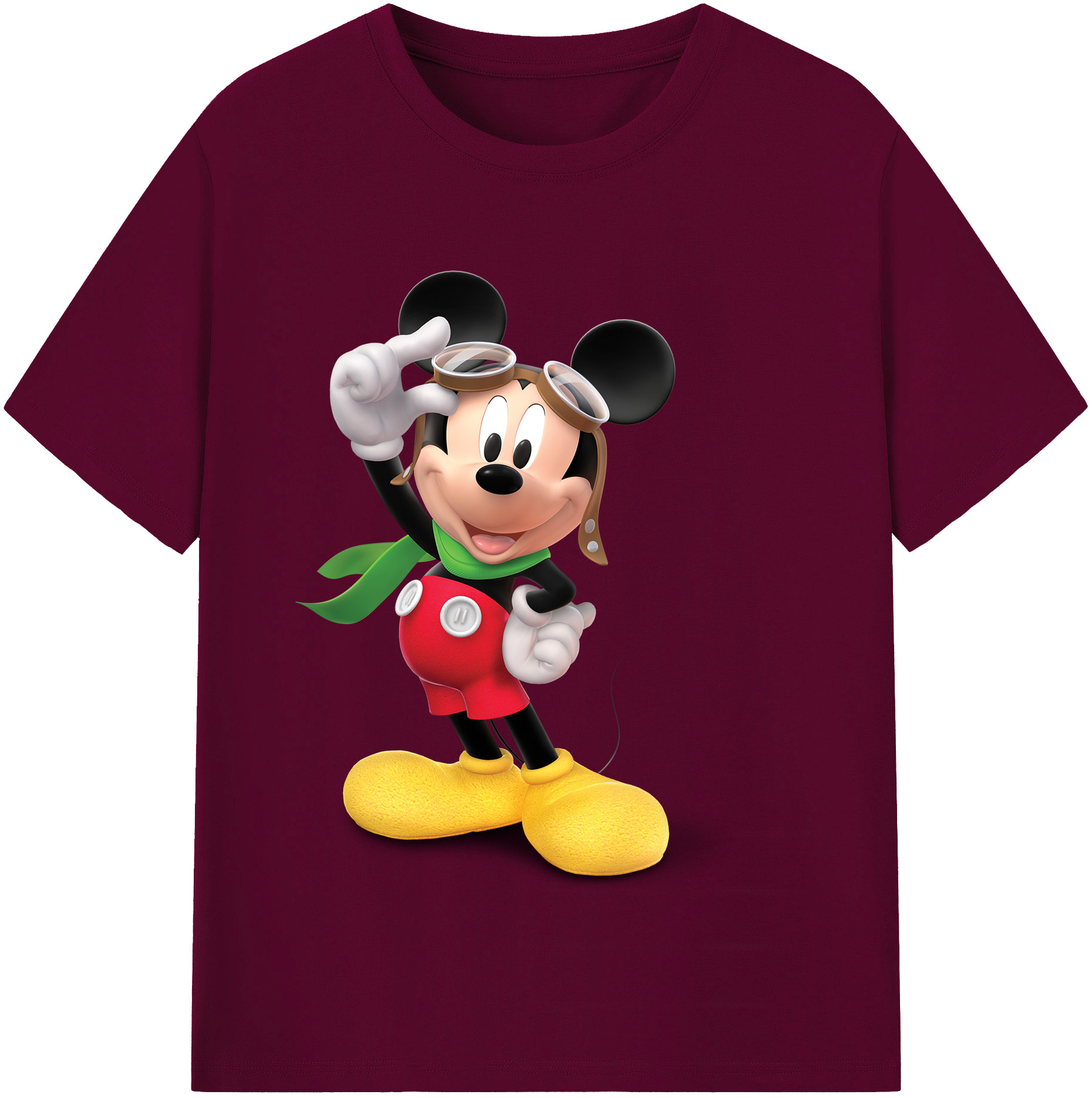 （画像用） ミッキーマウス Mickey Mouse レディースカジュアルプリントTシャツ（綿100％）